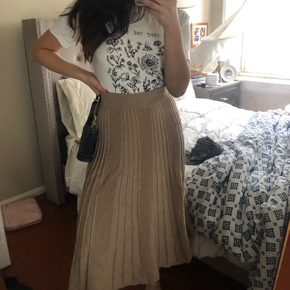 Knit Tan Brown Skirt